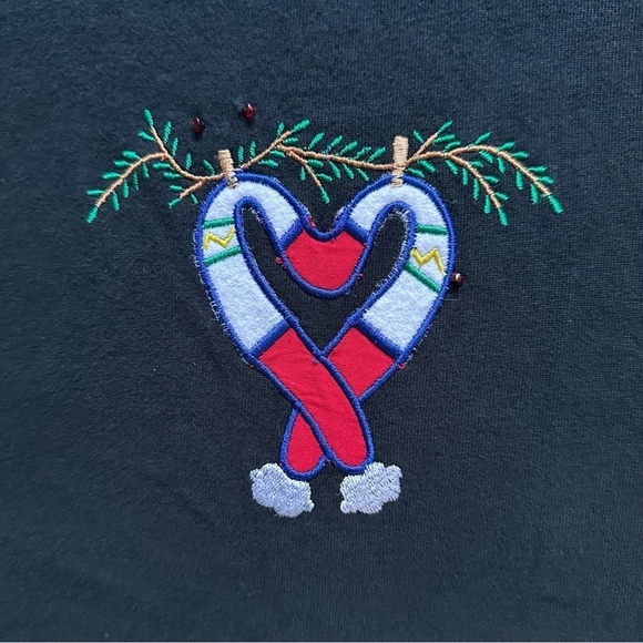 Michael Simon Light Cardigan Ugly Christmas Sweater Snowmen Black XL NWT New - Picture 7 of 12